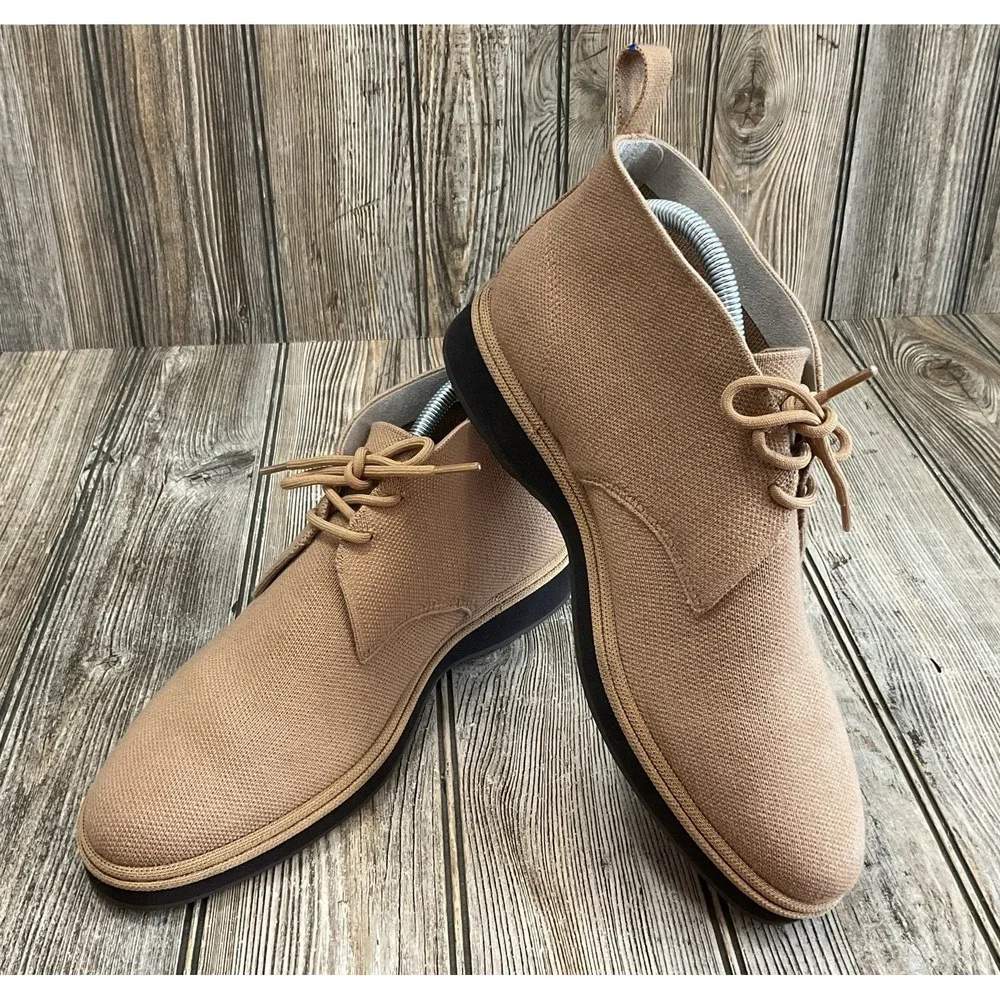 Rothy's Chukka Lace Up Textile Casual Fashion Boots Khaki Tan Men's Size 8.5